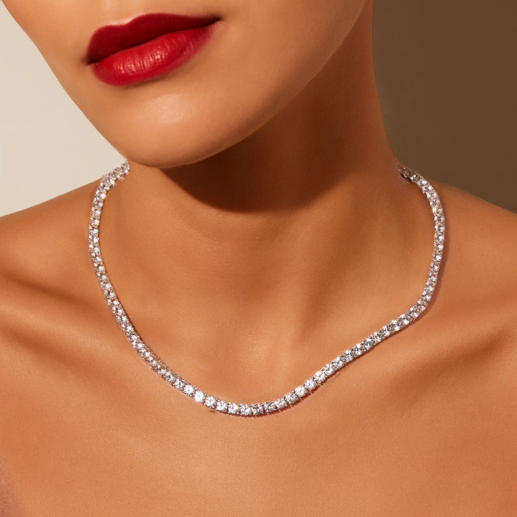 16" Classic Set Diamond Tennis Necklace